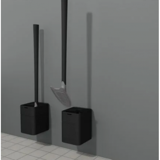 Perie Wc cu Suport STOKHOLM Negru Sanimaid 