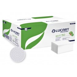 Prosoape pliate V fold, in 2 straturi, Lucart deink, 150 foi/pachet