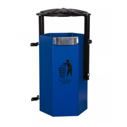 Cos stradal pentru gunoi, Albastru, Metal, 50 L Cos stradal pentru gunoi, Albastru, Metal, 50 L