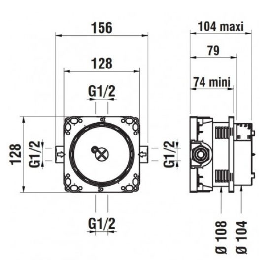 Corp electronic incastrat pentru baterie lavoar Twin TRONIC