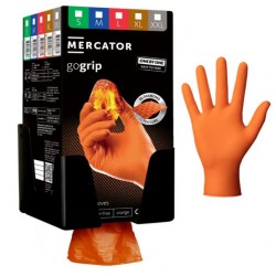 Manusi GO GRIP one by one orange 100 buc/ cutie, pret per cutie, livrare 10 cutii + suport negru plastic