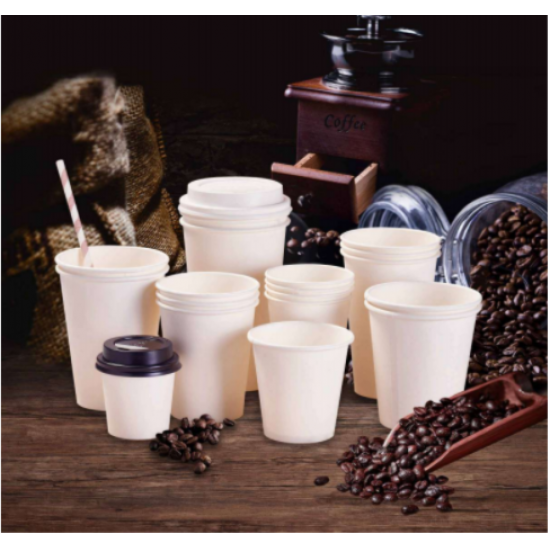 Pahare de carton albe pentru bauturi calde 16 oz, 50 buc/set Pahare de carton albe pentru bauturi calde 16 oz, 50 buc/set