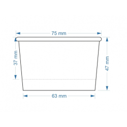 Pahare carton inghetata negre, 120 ml, 50 buc/set