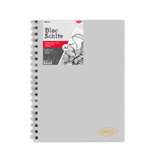 Bloc a4 schite 120g 80 file daco bd412 Bloc a4 schite 120g 80 file daco bd412