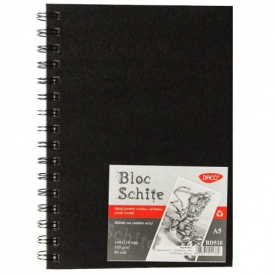 Bloc a5 schite 100g 80 file daco bd510 Bloc a5 schite 100g 80 file daco bd510
