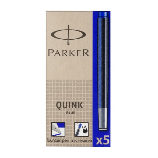 Patroane cerneala, Parker, Quink, albastru, 5 bucati/set