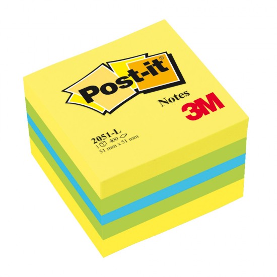 Notite adezive, Post-it, galben/verde, 51 x 51 mm, 400 file Notite adezive, Post-it, galben/verde, 51 x 51 mm, 400 file