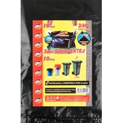 Saci menaj SOLID EXTRA, 240L, negru, 110x125 cm, 10 buc/pachet, Oti