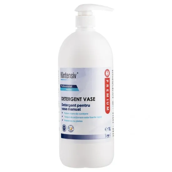 Detergent PROFESIONAL de vase, manual, 1 litru, Klintensiv Detergent PROFESIONAL de vase, manual, 1 litru, Klintensiv