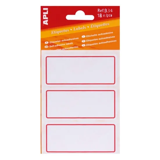 Etichete scolare, Apli, autoadezive, 6 coli, 18 etichete, dimensiune 34x78mm Etichete scolare, Apli, autoadezive, 6 coli, 18 etichete, dimensiune 34x78mm
