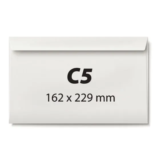 Plic C5, 162 x 229 mm, alb cu banda silicon, 80 g/mp, 25 bucati/set Plic C5, 162 x 229 mm, alb cu banda silicon, 80 g/mp, 25 bucati/set